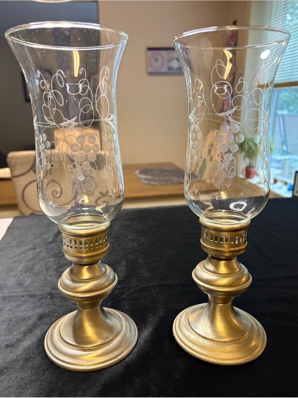 Pair Of Vintage Hurricane candle Holders I.M.Schaffer Co. - Picture 2 of 10